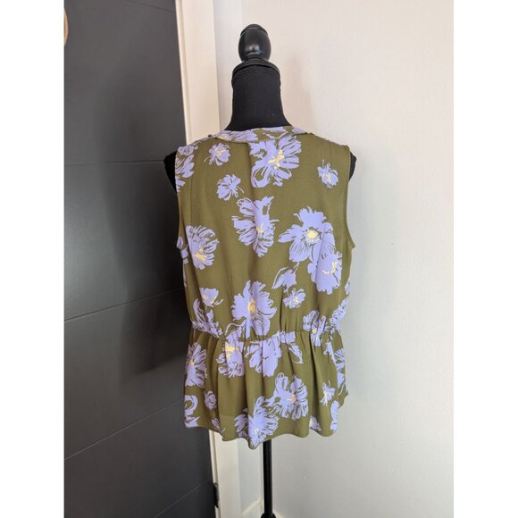 Cabi Celebrity Sleeveless Zip Front Peplum Green and Purple Sleeveless Top‎ - M - Picture 3 of 12